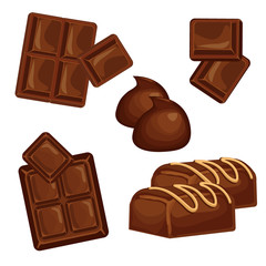 Chocolate bars and pieces set