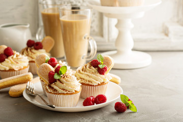 Tiramisu cupcakes with mascarpone cream
