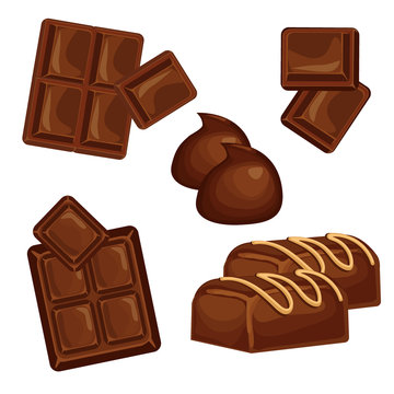 Chocolate bars and pieces set