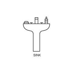 Sink line icon.
