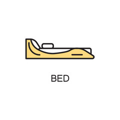 Fototapeta premium Bed line icon.