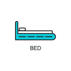 Bed line icon.