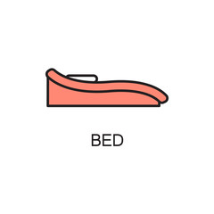 Bed line icon.