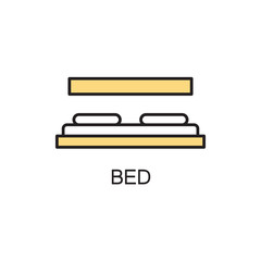 Bed line icon.