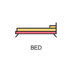 Bed line icon.
