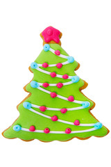 Christmas gingerbread on white background