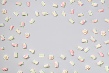 Marshmallows flat lay