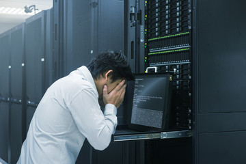 System administrator fail working in data center