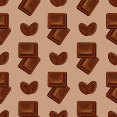 Milk chocolate seamless pattern .