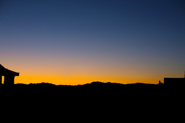 Sunset sky background. Sunrise mountains.