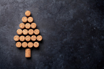 Wine corks shaped christmas tree