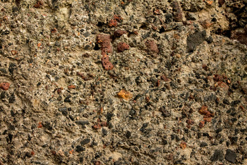 with pebbles wall