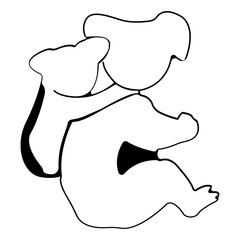 Vector logo koala. Brand color silhouette icon.