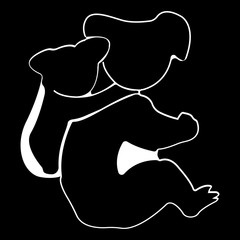 Vector logo koala. Brand color silhouette icon.