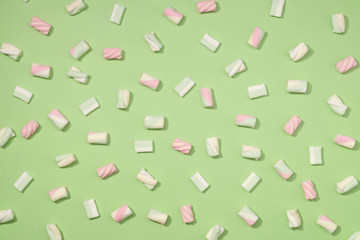 Marshmallows flat lay