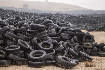 Public Trash Place of Old Tires