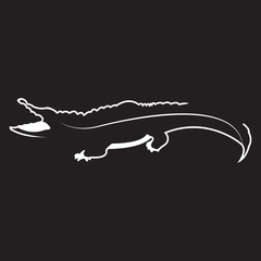 Fototapeta premium Vector logo crocodile. Brand color silhouette icon.