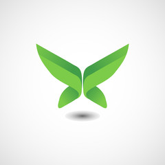 abstract leaf butterfly logo