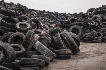 Public Trash Place of Old Tires