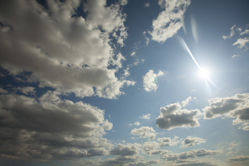 Sky with Sun and Clouds