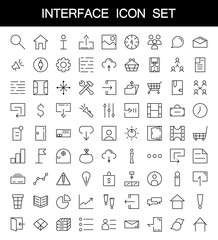 81 thin line icons for Web and Mobile. Light version.