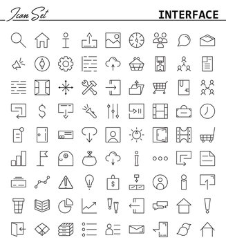 81 thin line icons for Web and Mobile. Light version.