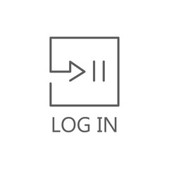 Log in line icon. Vector concept illustration for design.