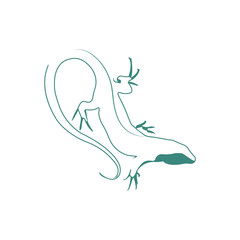 Vector logo lizard. Brand icon in the form of lizards