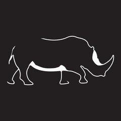 Vector logo rhino. Brand color silhouette icon.