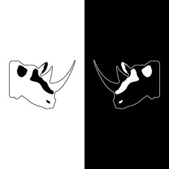 Vector logo rhino. Brand color silhouette icon.