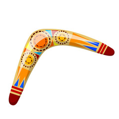 Vector illustration Australian wooden boomerang. Cartoon boomera