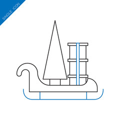 Christmas lollipop vector icon. Thin line pictogram for webdesign. Outline high quality sign for design websete, mobile app, logo. 