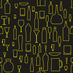 Alcoholic beverages icon pattern