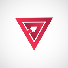 Conceptual creative technology vector abstract triangle icon template logo