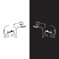 Vector logo elephant. Brand color silhouette icon.