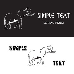 Vector logo elephant. Brand color silhouette icon.