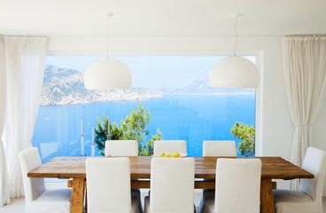dinner table in room modern interior 
