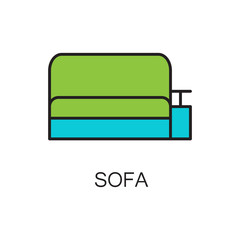 Sofa line icon.