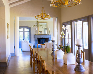 dinner table in room modern interior 