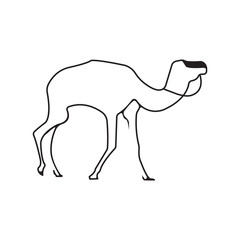 Vector logo camel. Brand color silhouette icon.