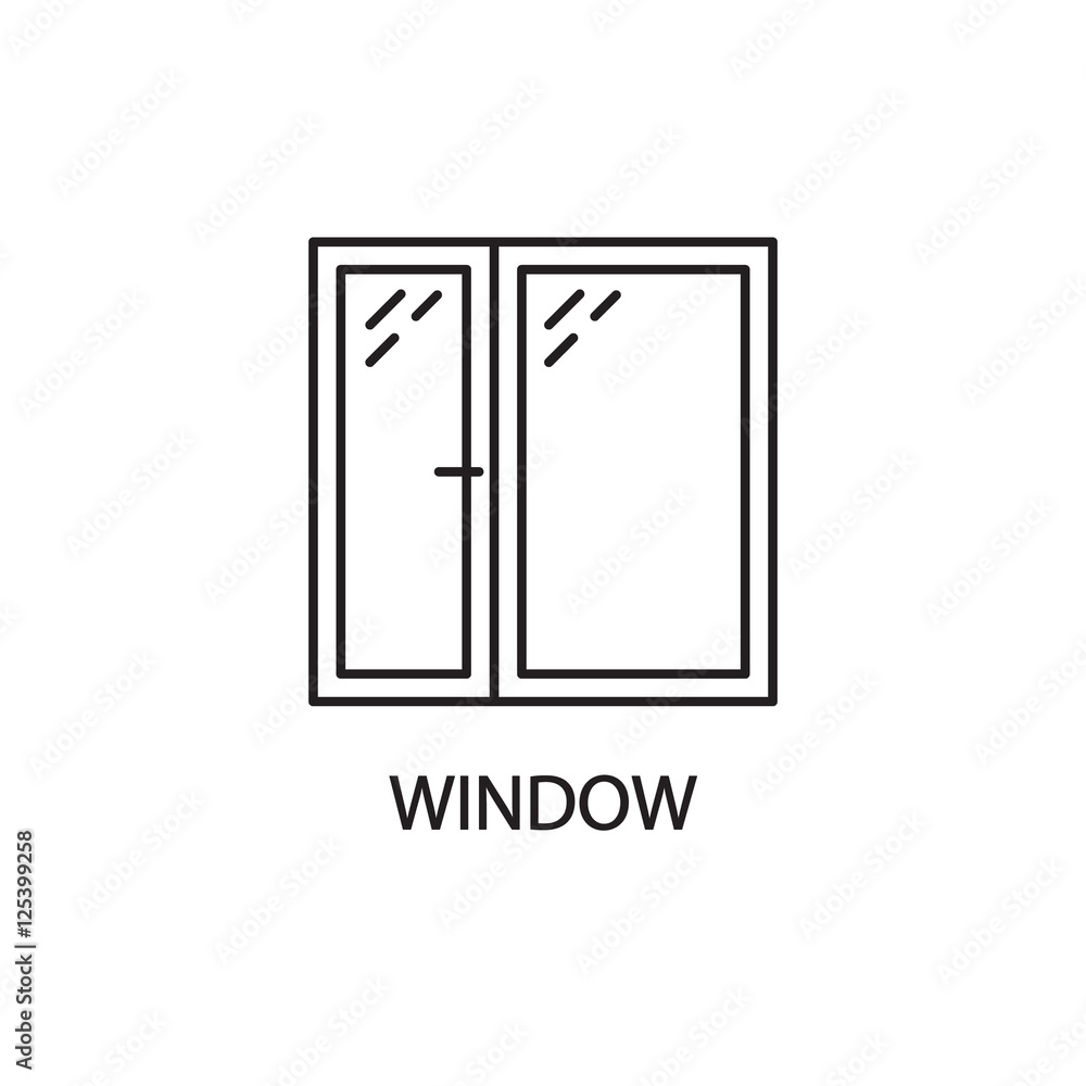 Poster Window line icon.