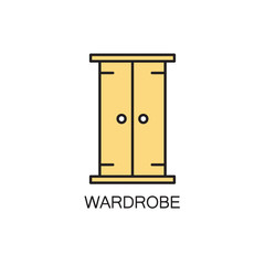 Wardrobe line icon.