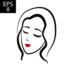 Girl face peace Vector