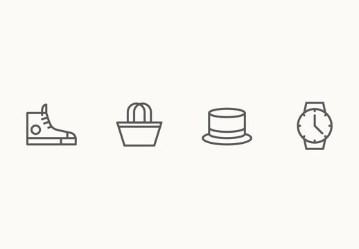 30 Minimalist Accesories Icons