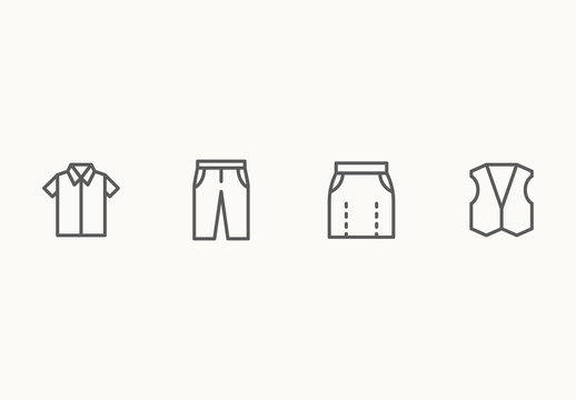 35 Minimalist Clothing Icons