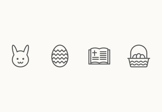 20 Minimalist Easter Icons