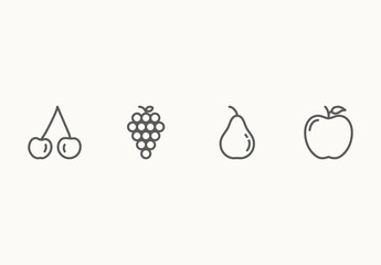 20 Minimalist Fruit Icons