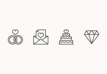 30 Minimalist Wedding Icons