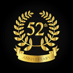 52th golden anniversary logo, first celebration with ribbon