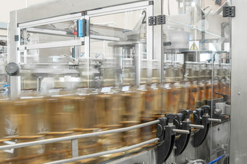 factory shop for the production of glass bottles and beverage